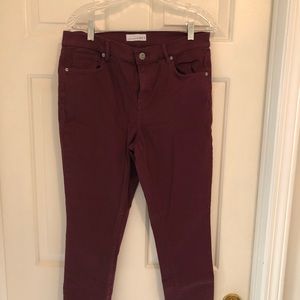LOFT Modern Skinny Burgundy Jeans